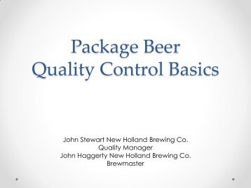 Package Beer Quality Control Basics