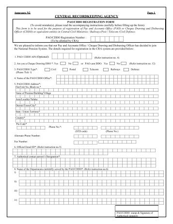 Form N2 : PAO Registration - CRA - NSDL