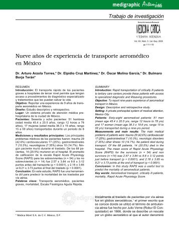 Nueve años de experiencia de transporte aeromédico en México