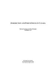 JURISDICTION AND FORUM ISSUES IN CANADA - McMillan