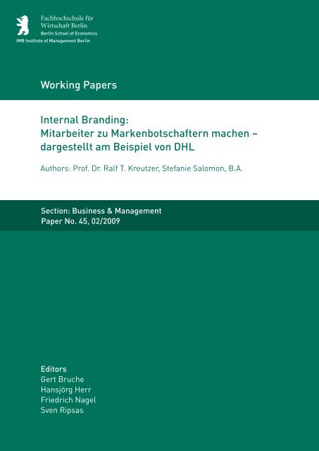 Internal Branding - MBA Programme der HWR Berlin