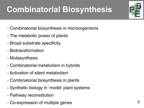 Combinatorial Biosynthesis