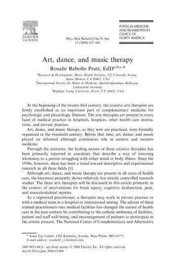 Art, dance, and music therapy - NYU Langone Medical Center