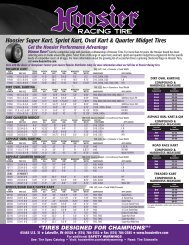 Hoosier Super Kart, Sprint Kart, Oval Kart & Quarter Midget Tires