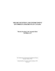 Recognition and Enforcement of Foreign Judgments in ... - McMillan