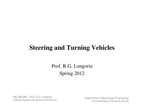 04 Steering And Turning Vehicles - Department of Mechanical ...