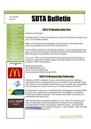 SDTA Bulletin - Southern Districts Tennis Association