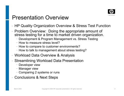 HP-UX Stress Testing - The Workshop On Performance and Reliability