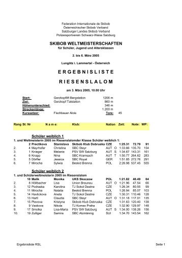 LungÃ¶tz, RSL, 3 MÃ¤rz 2005 - Federation Internationale de Skibob