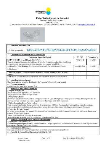 MSDS EFT Slim Transparent 02-10-12 - Orthoplus
