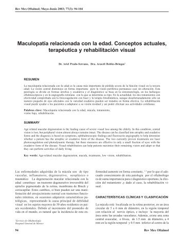 Maculopatía relacionada con la edad. Conceptos ... - edigraphic.com