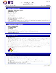 Material Safety Data Sheet - BD Product Catalog