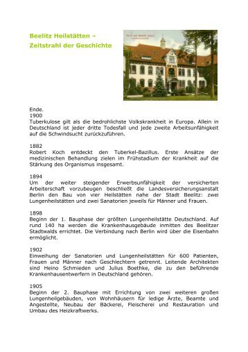 Beelitz Heilstätten - Zeitstrahl der Geschichte - peace messages