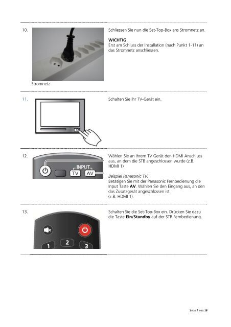 Verkabelung der Set-Top-Box - bei GGA Maur