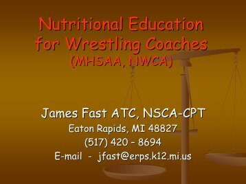 Nutrition for Optimal Performance for wrestling - Michigan High ...