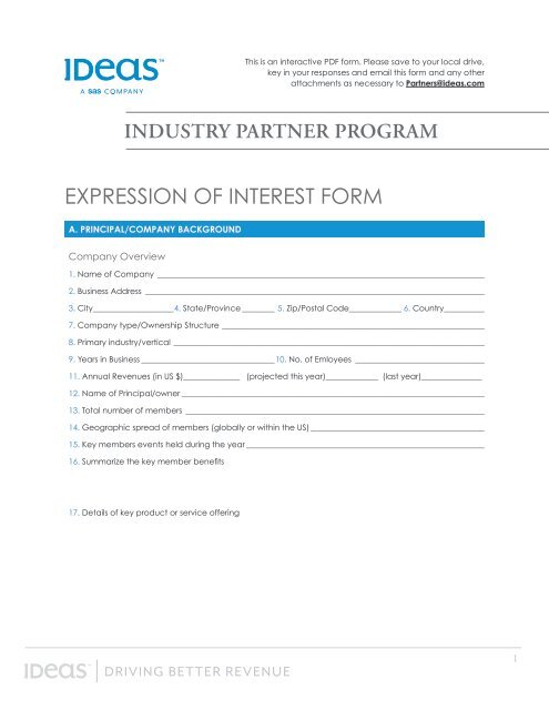 Interest Form Template