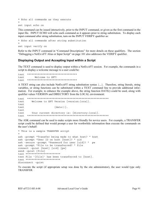 NetEx EFT213 Reference Manual Rel 5.4