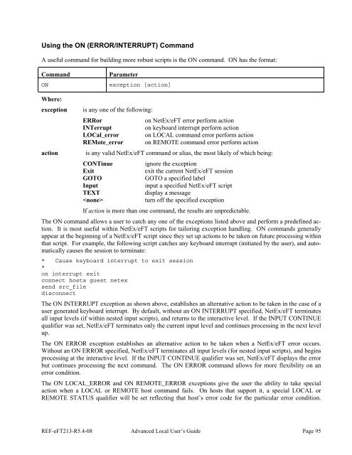 NetEx EFT213 Reference Manual Rel 5.4