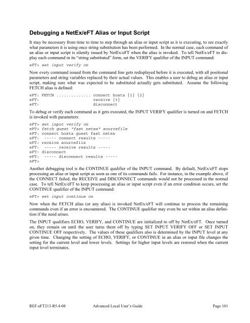 NetEx EFT213 Reference Manual Rel 5.4