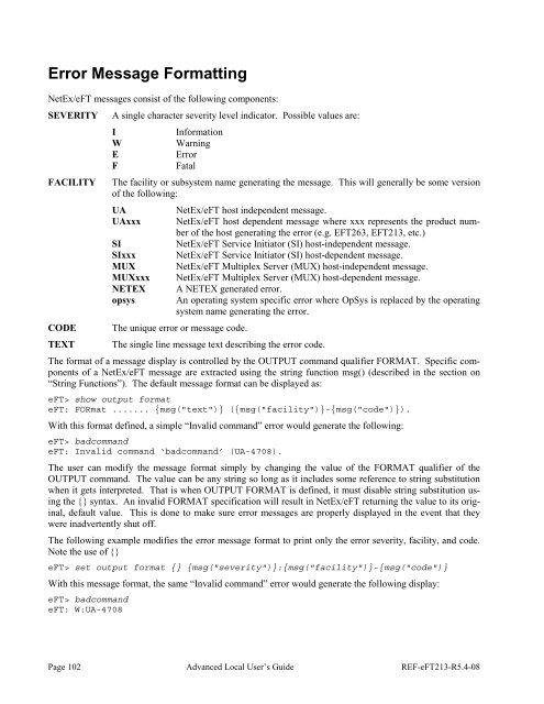 NetEx EFT213 Reference Manual Rel 5.4