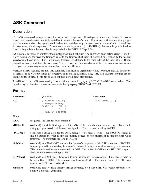 NetEx EFT213 Reference Manual Rel 5.4