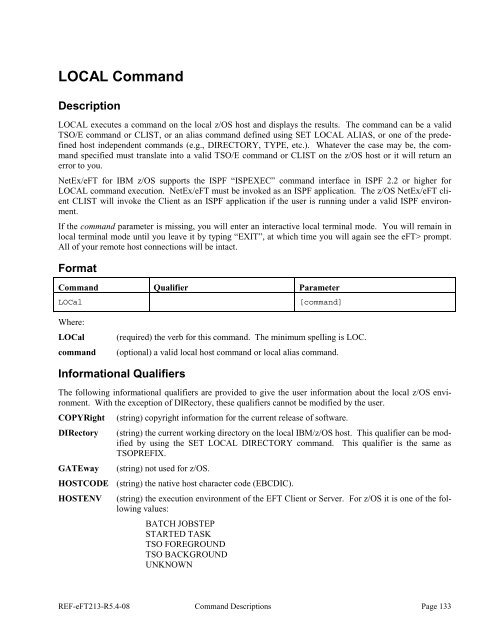 NetEx EFT213 Reference Manual Rel 5.4