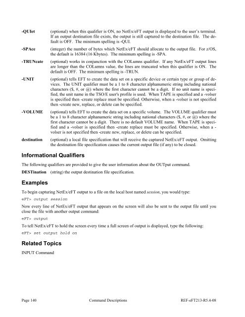 NetEx EFT213 Reference Manual Rel 5.4