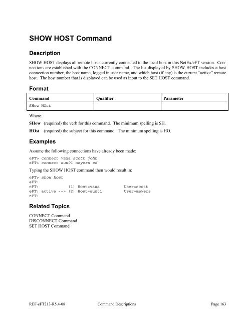 NetEx EFT213 Reference Manual Rel 5.4