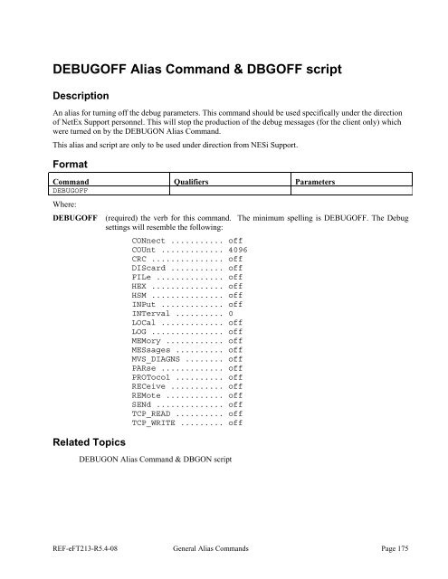 NetEx EFT213 Reference Manual Rel 5.4