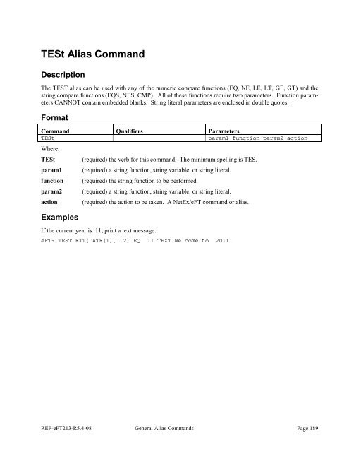 NetEx EFT213 Reference Manual Rel 5.4