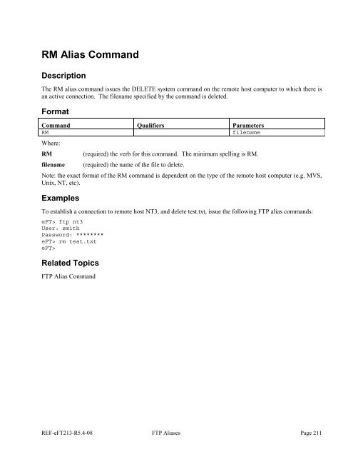 NetEx EFT213 Reference Manual Rel 5.4