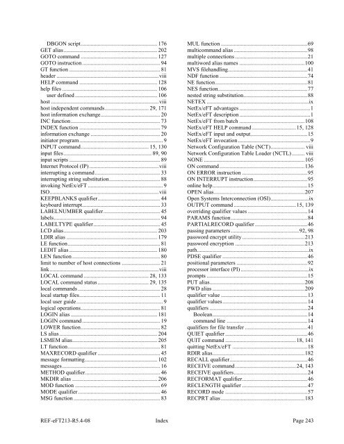 NetEx EFT213 Reference Manual Rel 5.4