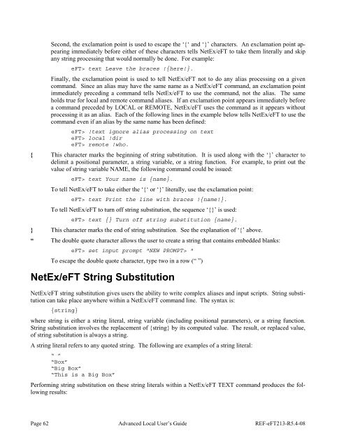 NetEx EFT213 Reference Manual Rel 5.4