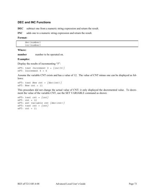 NetEx EFT213 Reference Manual Rel 5.4