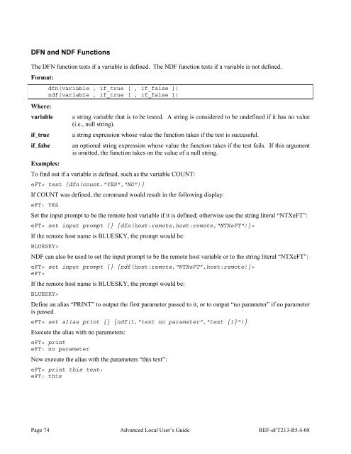 NetEx EFT213 Reference Manual Rel 5.4