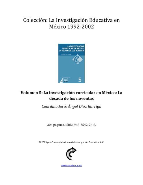 Texto completo - Consejo Mexicano de InvestigaciÃ³n Educativa, AC