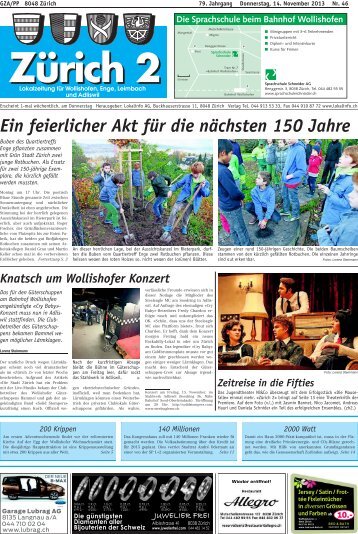 Ein feierlicher Akt für die nächsten 150 Jahre - Lokalinfo AG