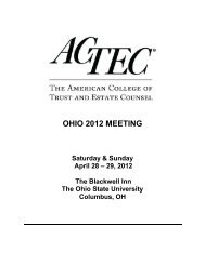 OHIO 2012 MEETING - American College of Trust and Estate Counsel