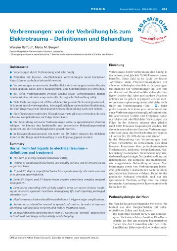 Verbrennungen: von der Verbrühung bis zum Elektrotrauma ...