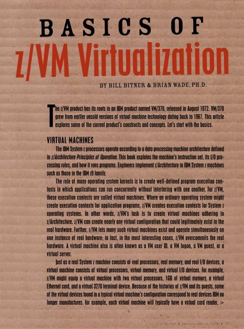 VIrTuAL MACHINES - z/VM - IBM