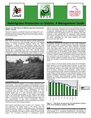 Switchgrass Production in Ontario: A Management Guide