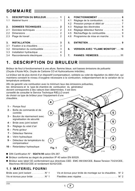 Bruciatori di gasolio Öl-Gebläsebrenner Brûleurs fioul Oil burners