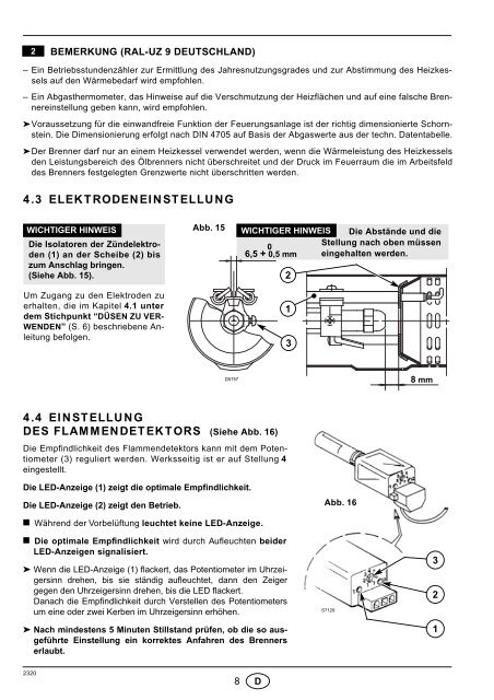 Bruciatori di gasolio Öl-Gebläsebrenner Brûleurs fioul Oil burners