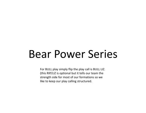 Triple B Bear/Bison Backfield Power Series - Gregory Double Wing