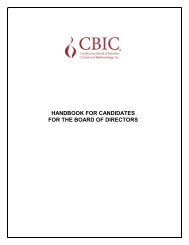 CBIC Board of Directors Candidate Handbook - APIC