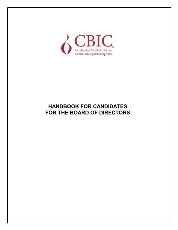 CBIC Board of Directors Candidate Handbook - APIC
