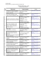 Departamentul Maşini şi Sisteme de Producţie - IMST