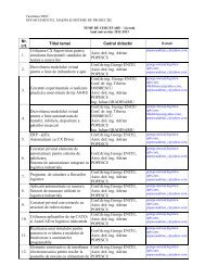 Departamentul Maşini şi Sisteme de Producţie - IMST