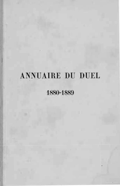 ANNUAIRE DU DUEL - Decalog