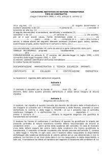 Fac simile lettera proroga contratto locazione transitorio